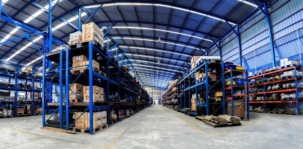 warehouse storage in blue shade