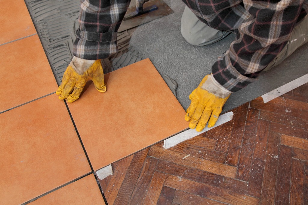 fixing the floor tiles