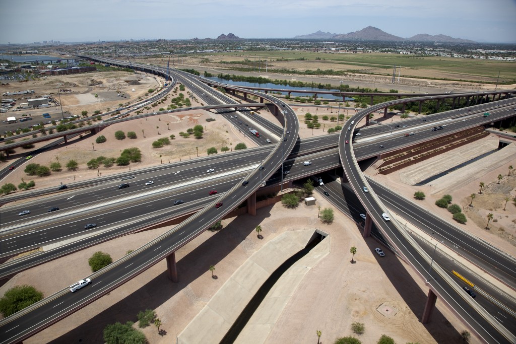 top view of roads