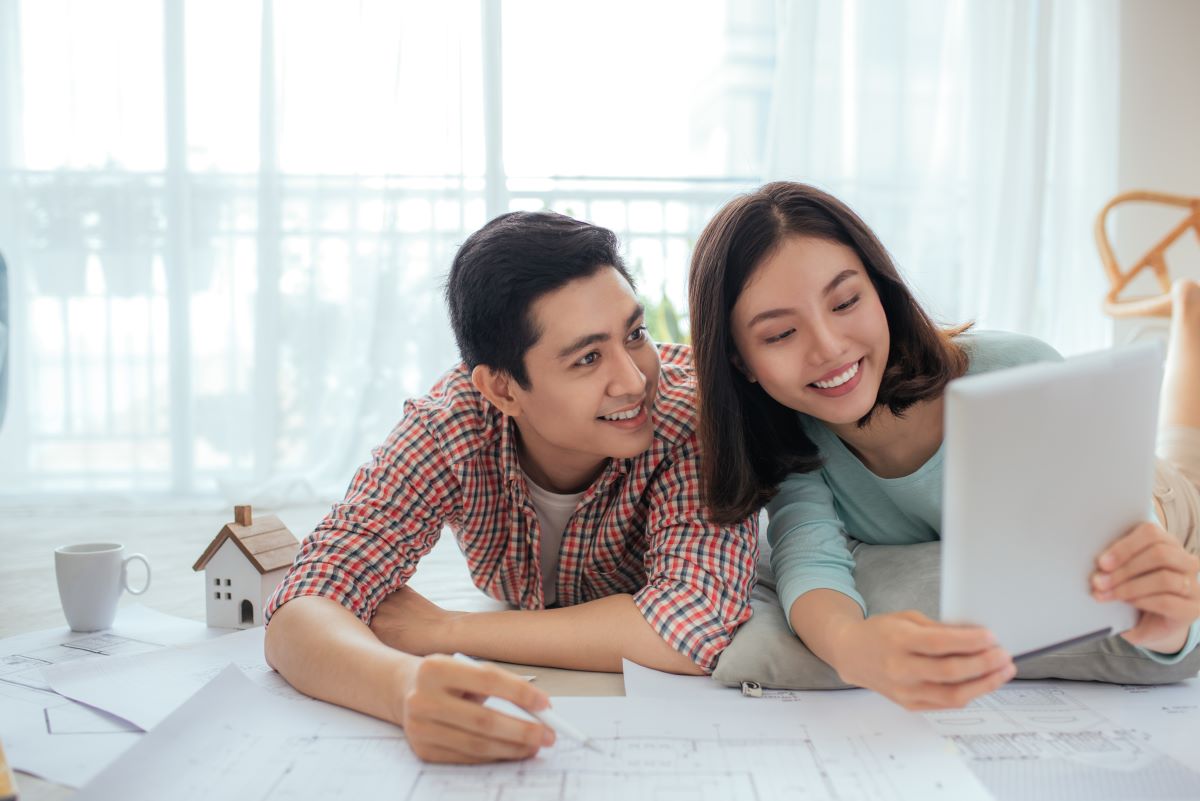 couple reviewing loan agreement