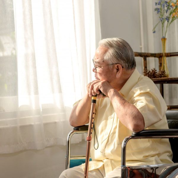 a woman on wheelchair