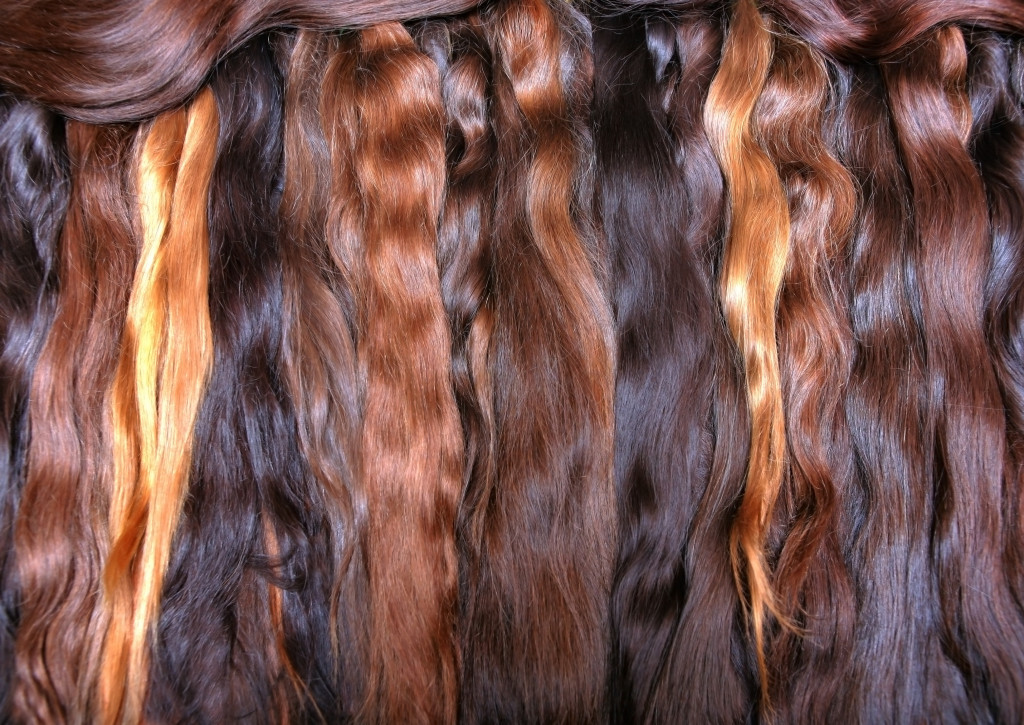 Wigs and extensions of different colors and textures