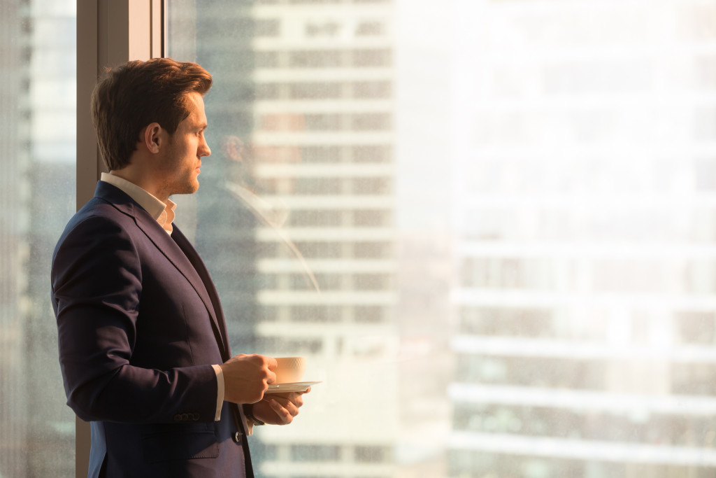 businessman on a coffee break