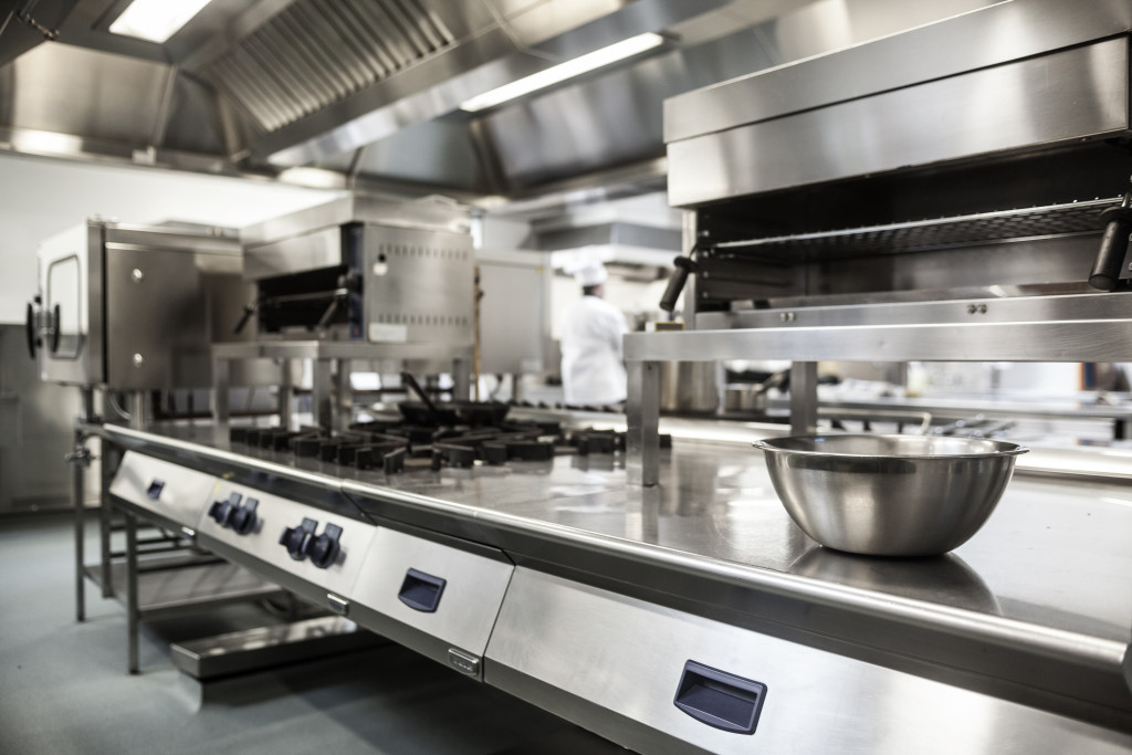 stainless restaurant kitchen with quality equipment