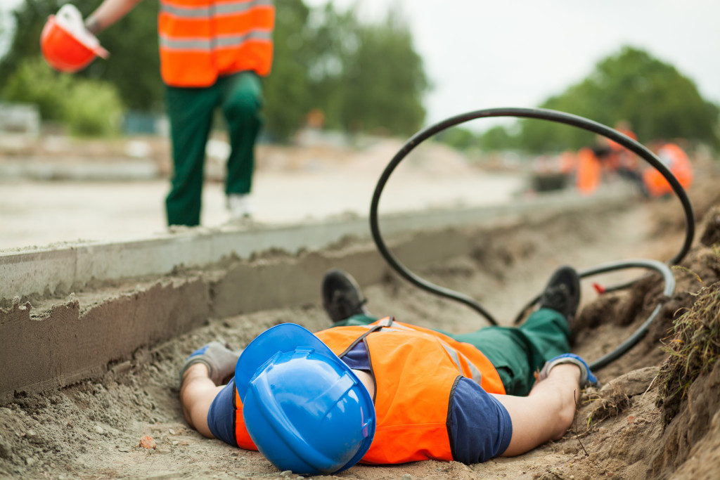 Construction accident due to equipment