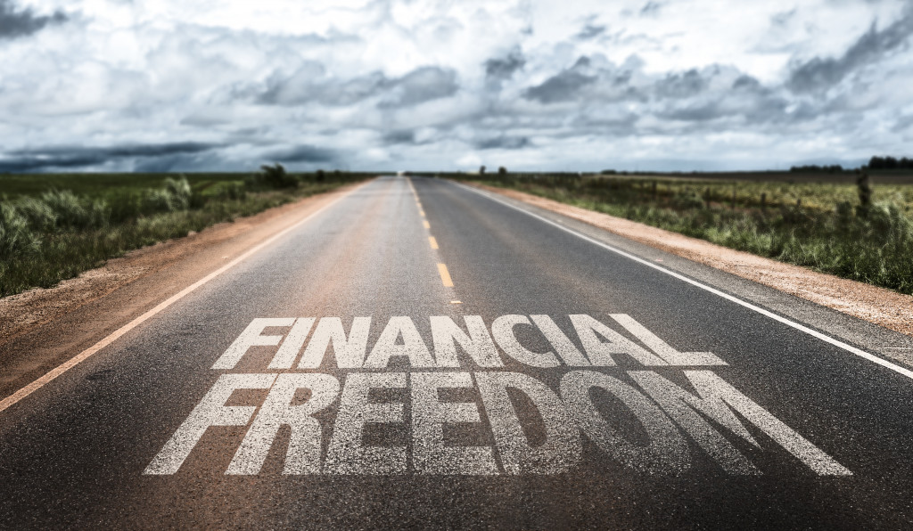 financial freedom on rural road